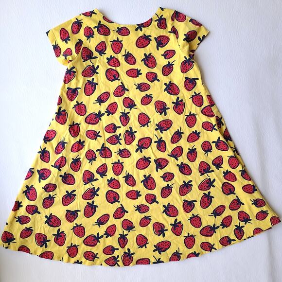Hanna Andersson Strawberry Print Yellow Swing Dress Girls Size US 10 140cm NWOT - Picture 2 of 7